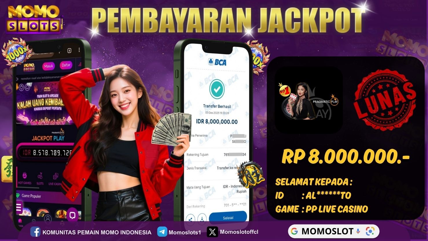 MOMOSLOTS JACKPOT PRAGMATIC PLAY LIVE CASINO